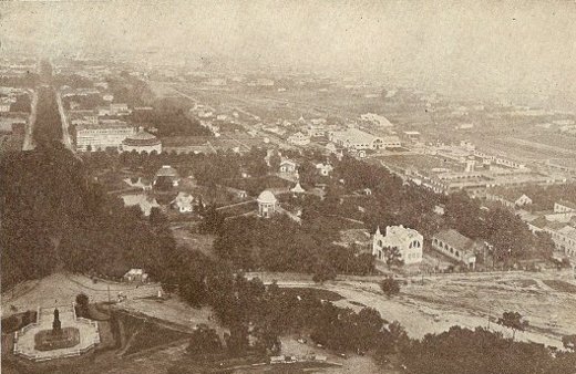 Widok na plac wystawy z Wieży Jasnogórskiej podczas wystawy w 1909. Wydawnictwo A. Piotrowski
