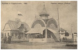 Wystawa w Częstochowie. 1909. Pawilon maszyn „Perkun”.